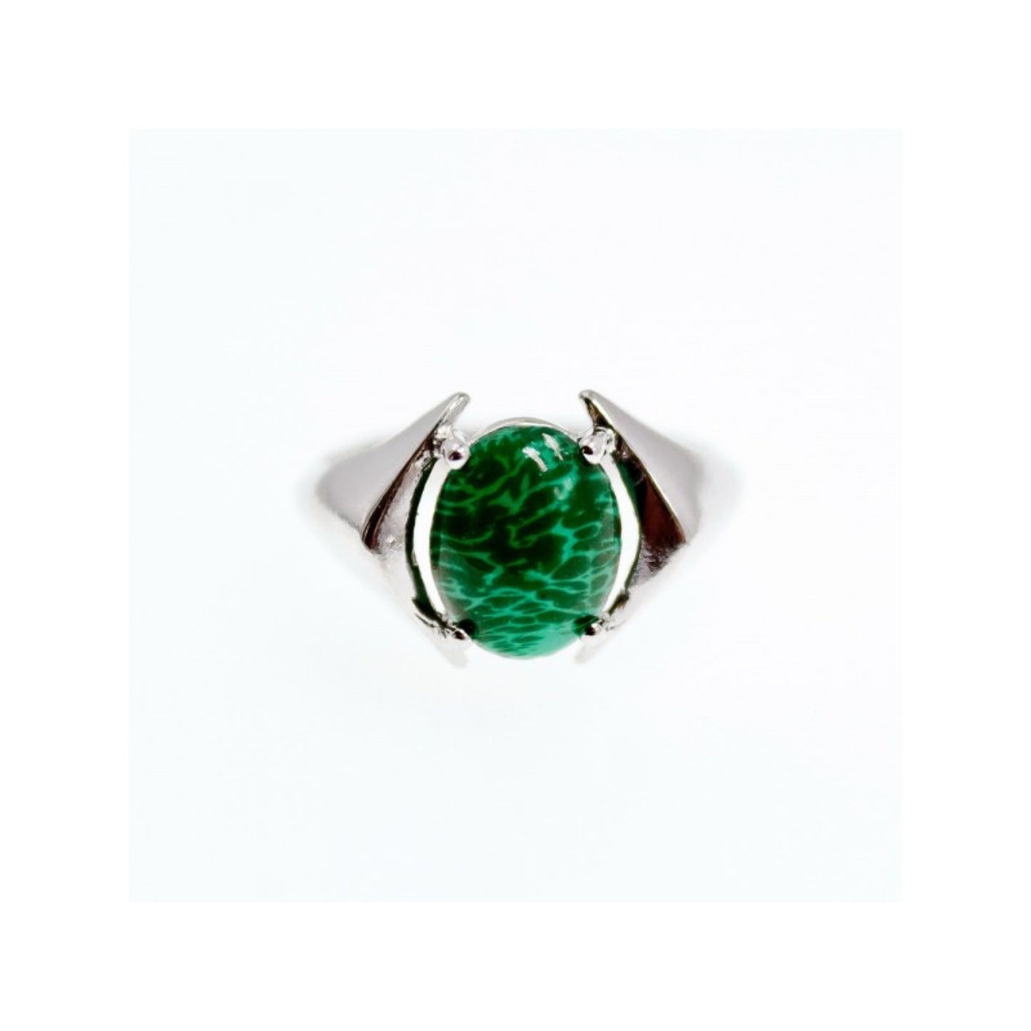 925 STERLING SILVER MALACHITE RING SIZE 7