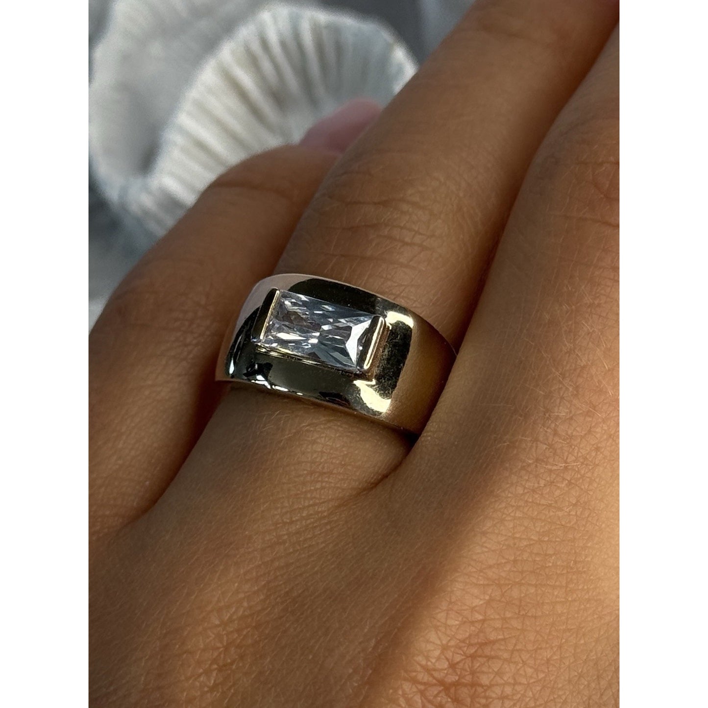 925 STERLING SILVER GOLD PLATED BERYL & RUBY RING SIZE 7