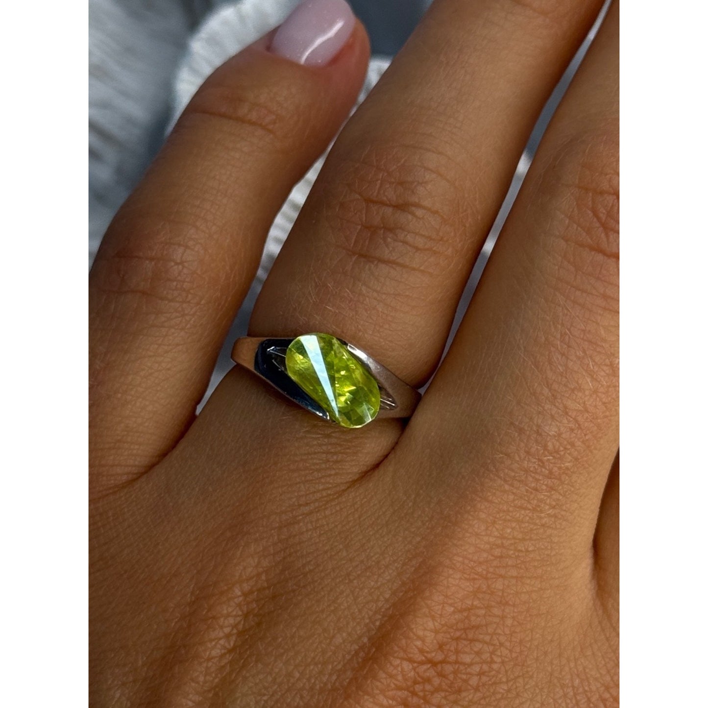 925 STERLING SILVER TOURMALINE RING SIZE 6