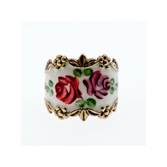 VINTAGE 925 STERLING SILVER ENAMEL RING SIZE 8