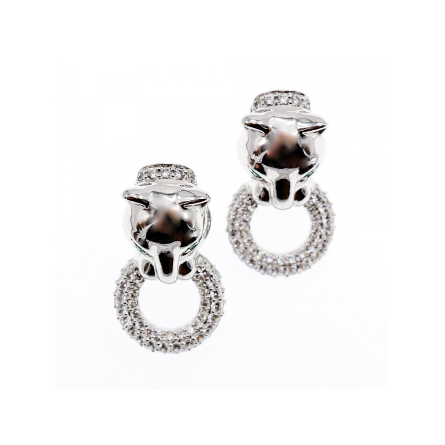 925 Sterling Silver CZ "Panther" Earrings