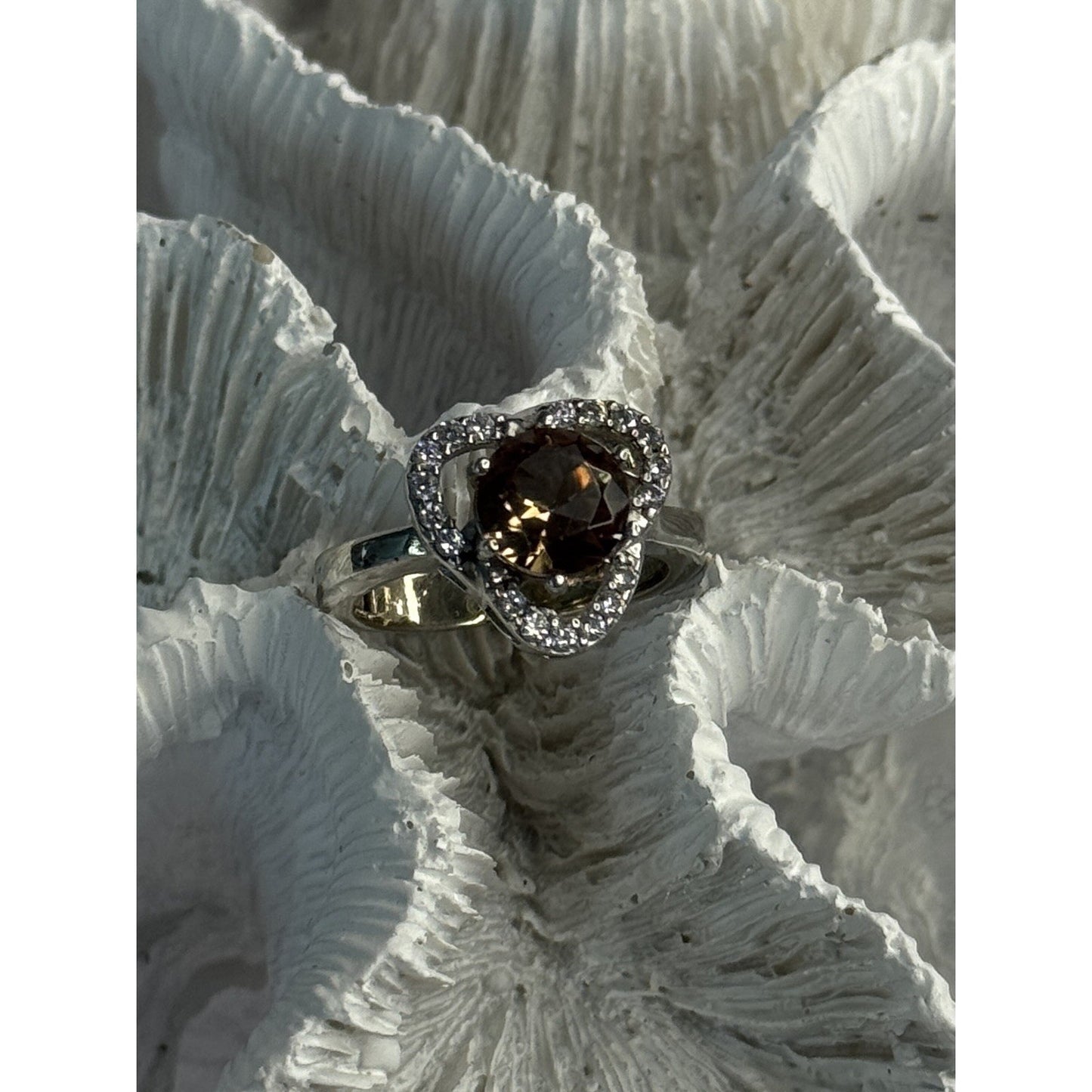 925 STERLING SILVER SPINEL & CZ RING SIZE 7