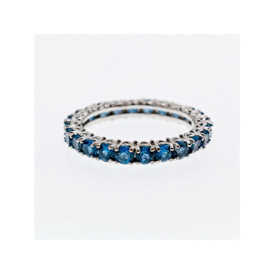 925 STERLING SILVER AQUAMARINES BAND RING SIZE 10.5