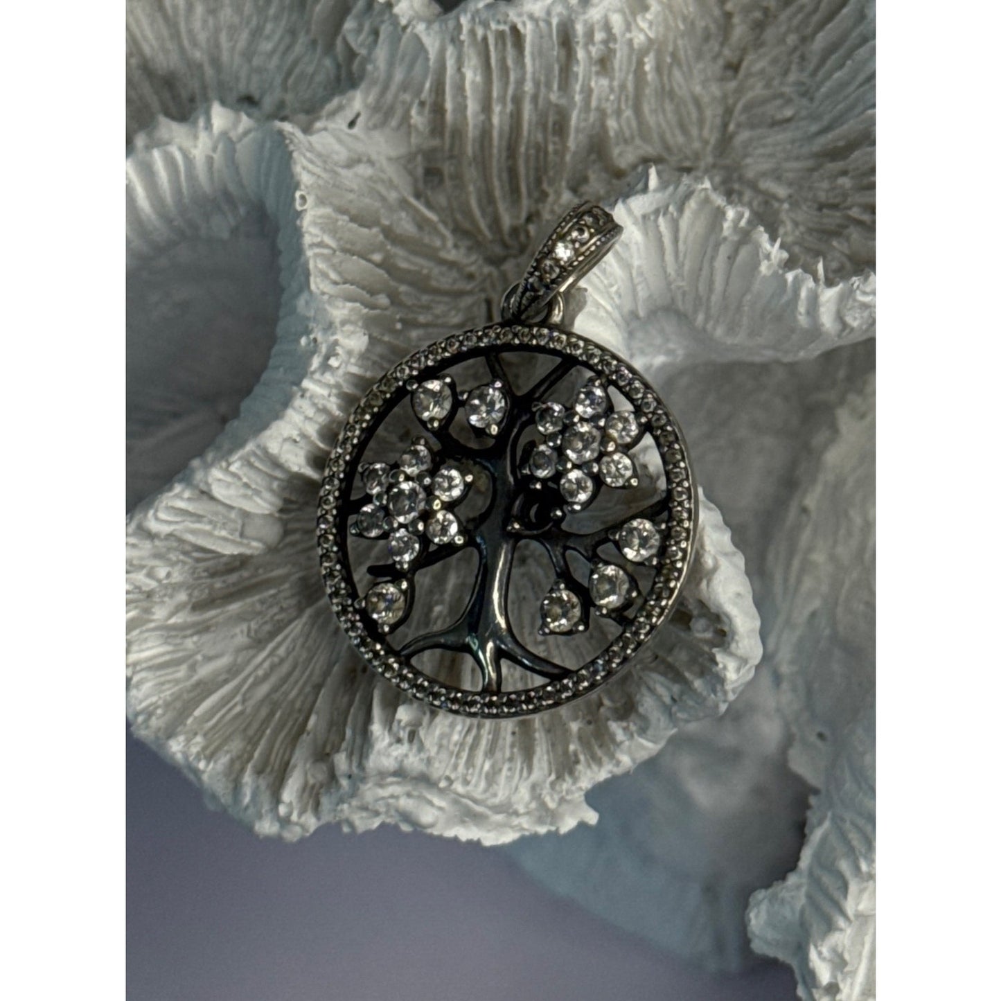 AUTHENTIC PANDORA TREE OF LIFE 925 STERLING SILVER CZ PENDANT LENGTH 1.30 INCH