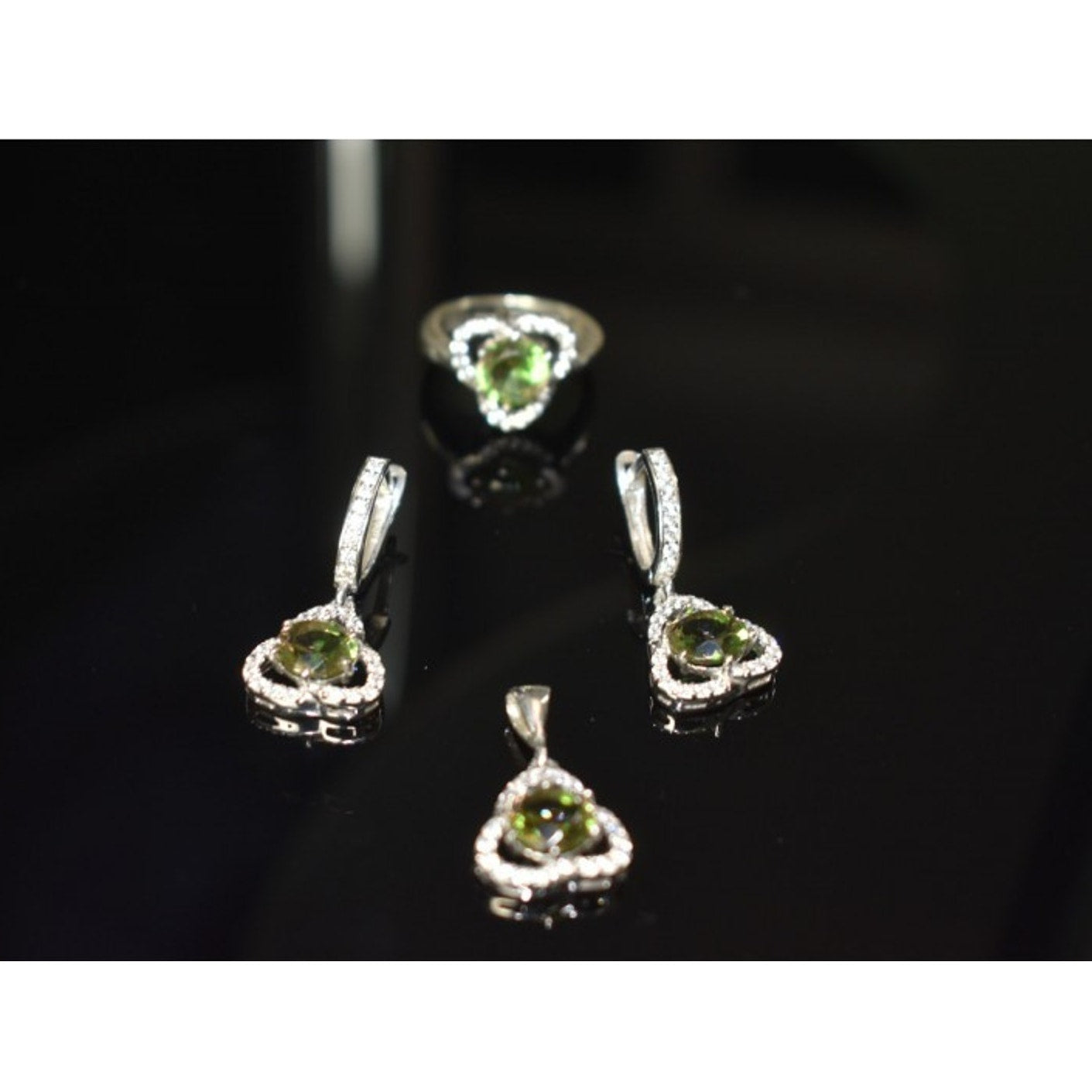 925 Sterling Silver Alpanite & CZ Jewelry SET Turkey