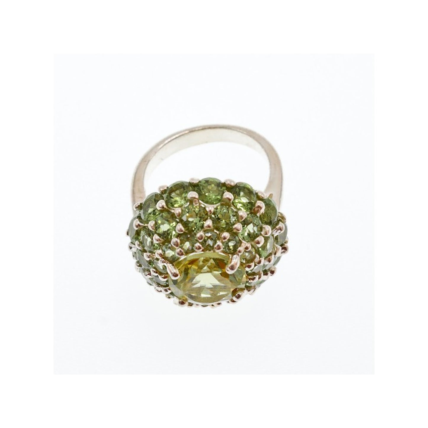 925 STERLING SILVER PERIDOT "SUMMER FLOWER" RING SIZE 7