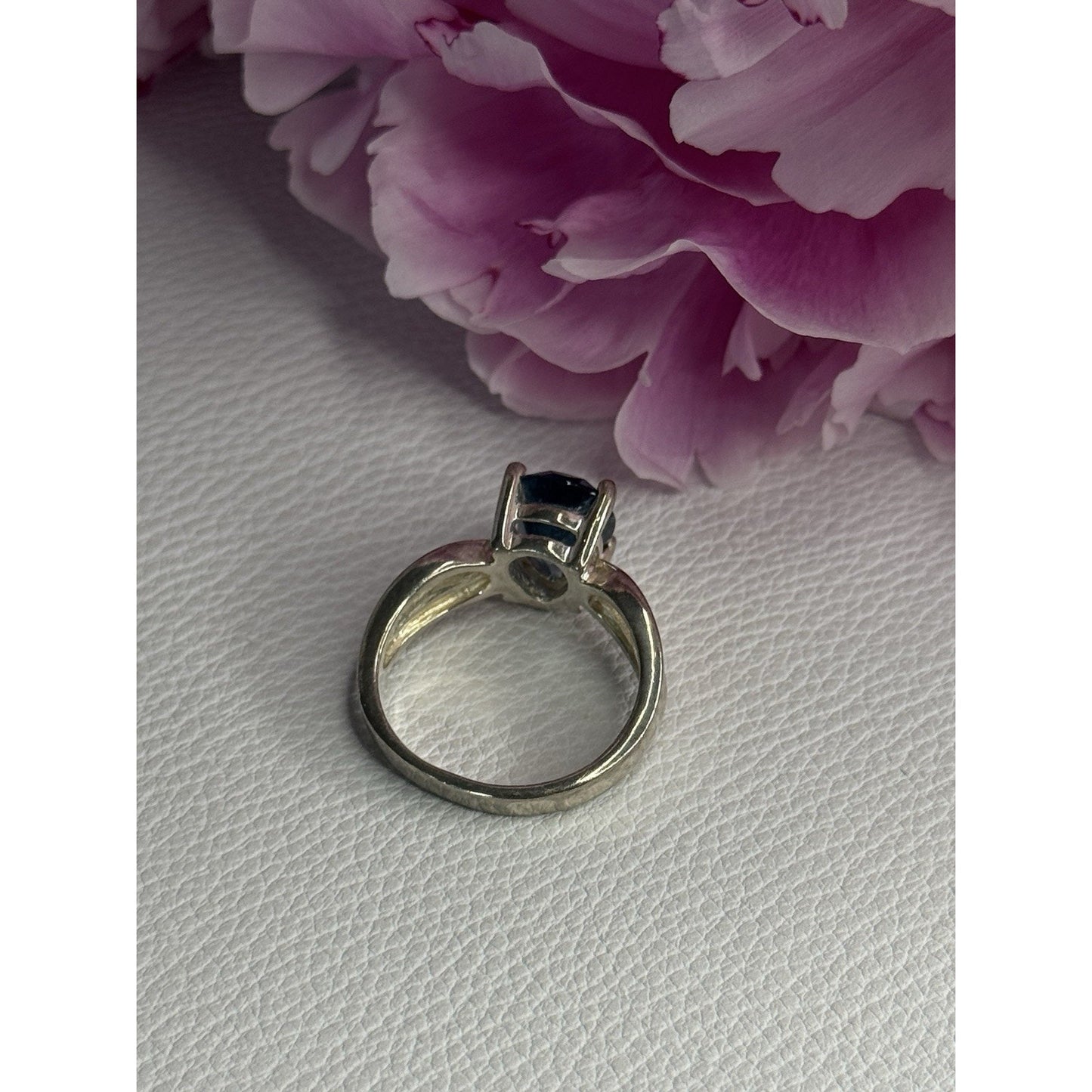 925 STERLING SILVER AQUAMARINE RING SIZE 7