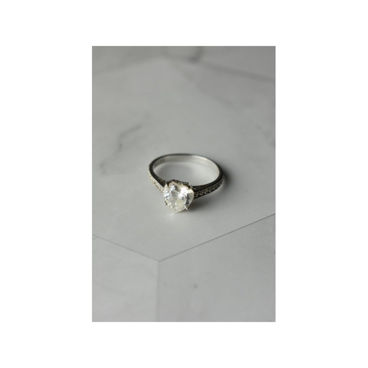925 STERLING SILVER CZ "HEART" RING SIZE 8
