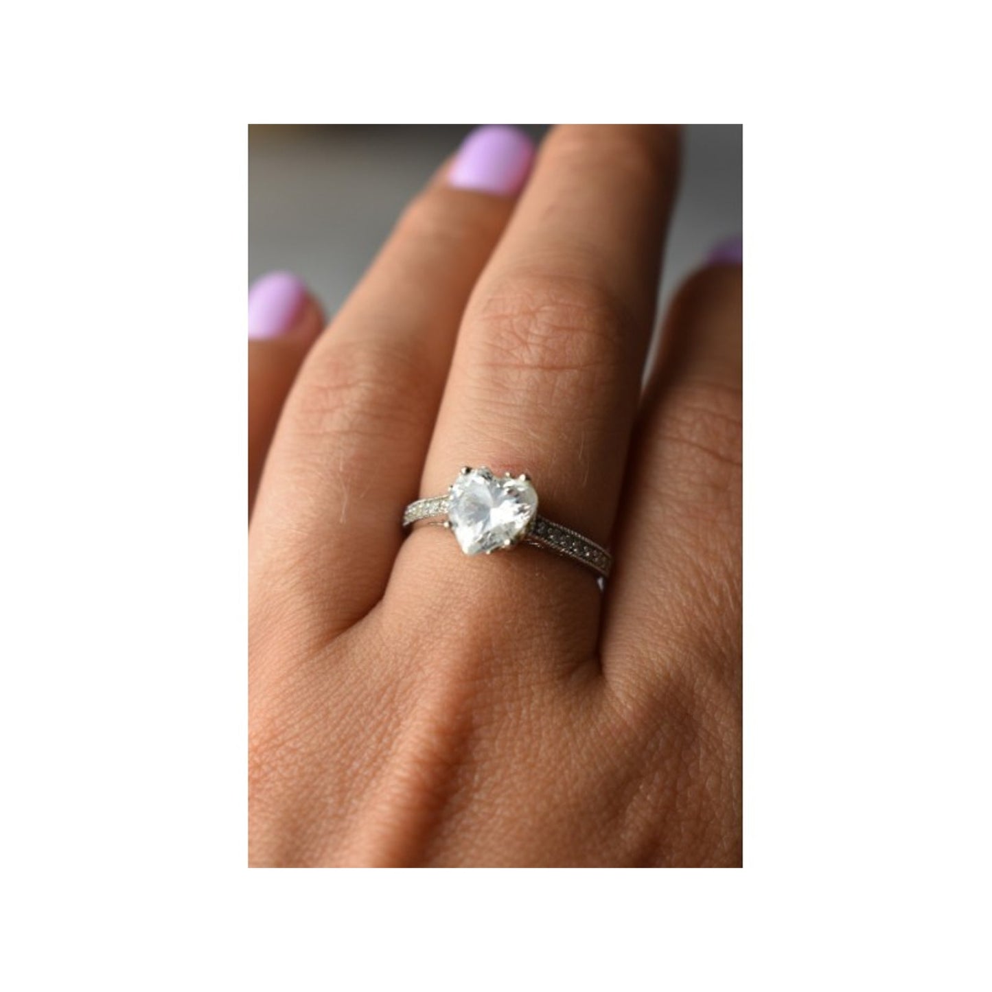 925 STERLING SILVER CZ "HEART" RING SIZE 8