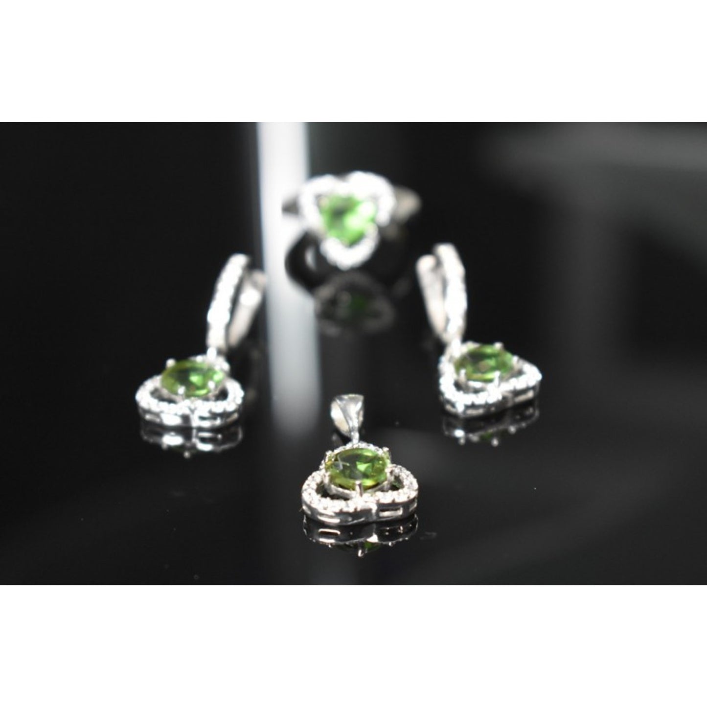 925 Sterling Silver Alpanite & CZ Jewelry SET Turkey