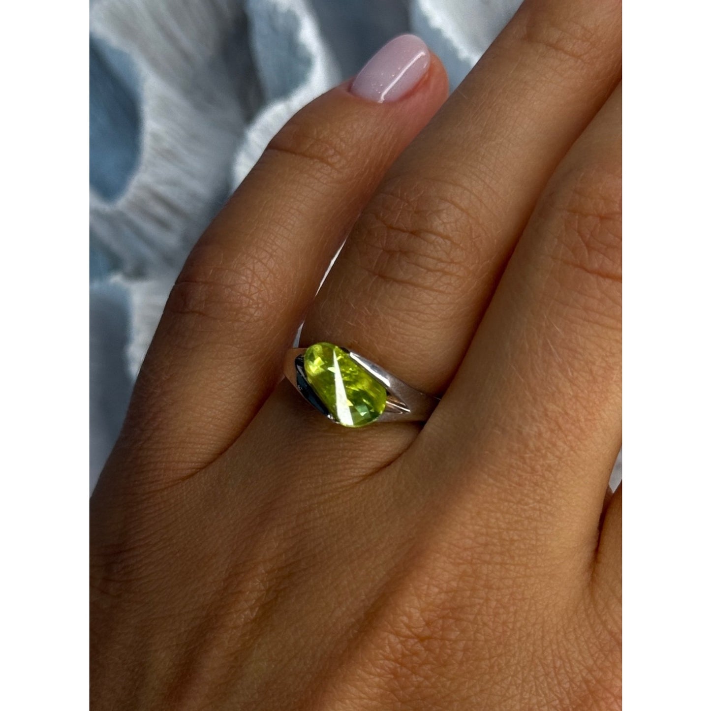 925 STERLING SILVER TOURMALINE RING SIZE 6