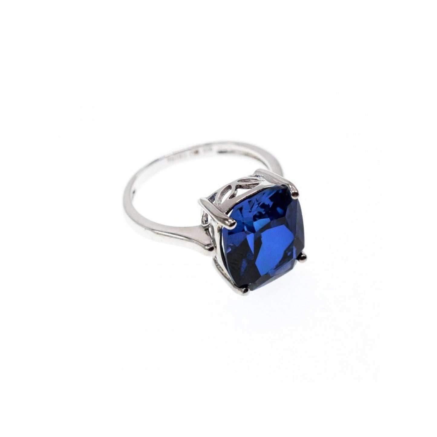 925 STERLING SILVER BLUE SAPPHIRE RING SIZE 6.5