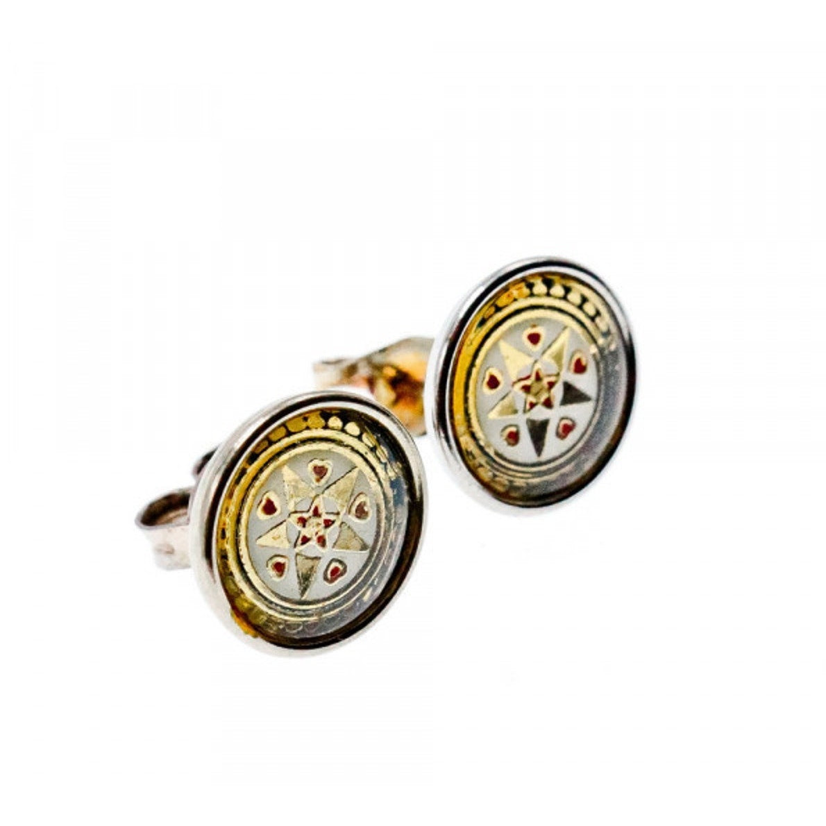 Share Vintage 925 Sterling Silver Engraving Stud Earrings