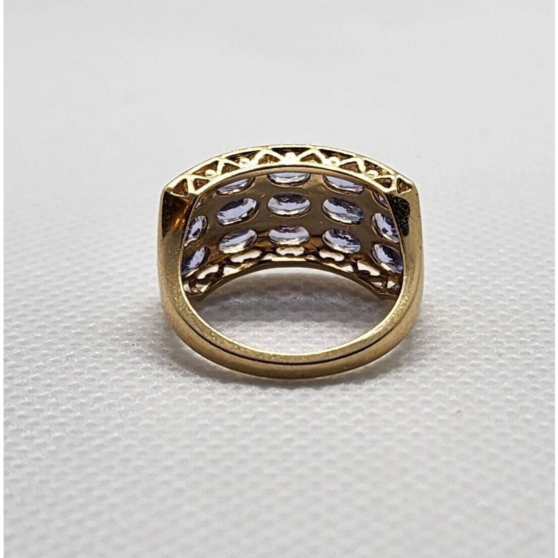 14K Solid Yellow Gold & Tanzanite Ring Size 5.5