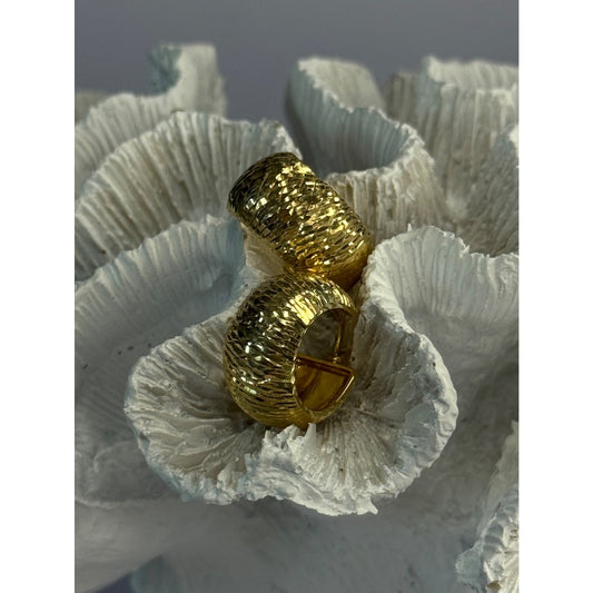 Aesthetic Italy 925 Sterling Silver Gold Plated Earrings Length 0.80 Inch