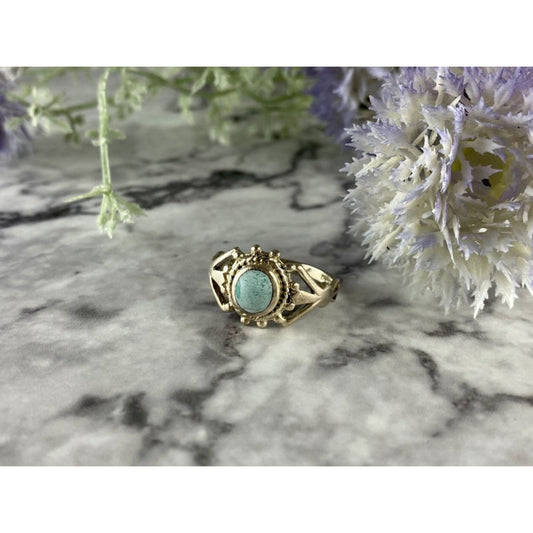 925 STERLING SILVER TURQUOISE RING SIZE 9.5