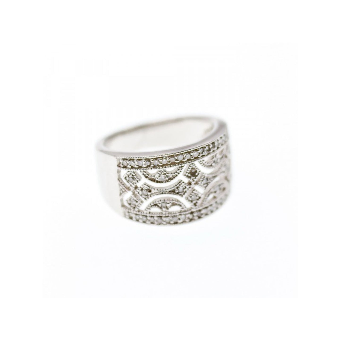 925 STERLING SILVER CZ "LACE" RING SIZE 6