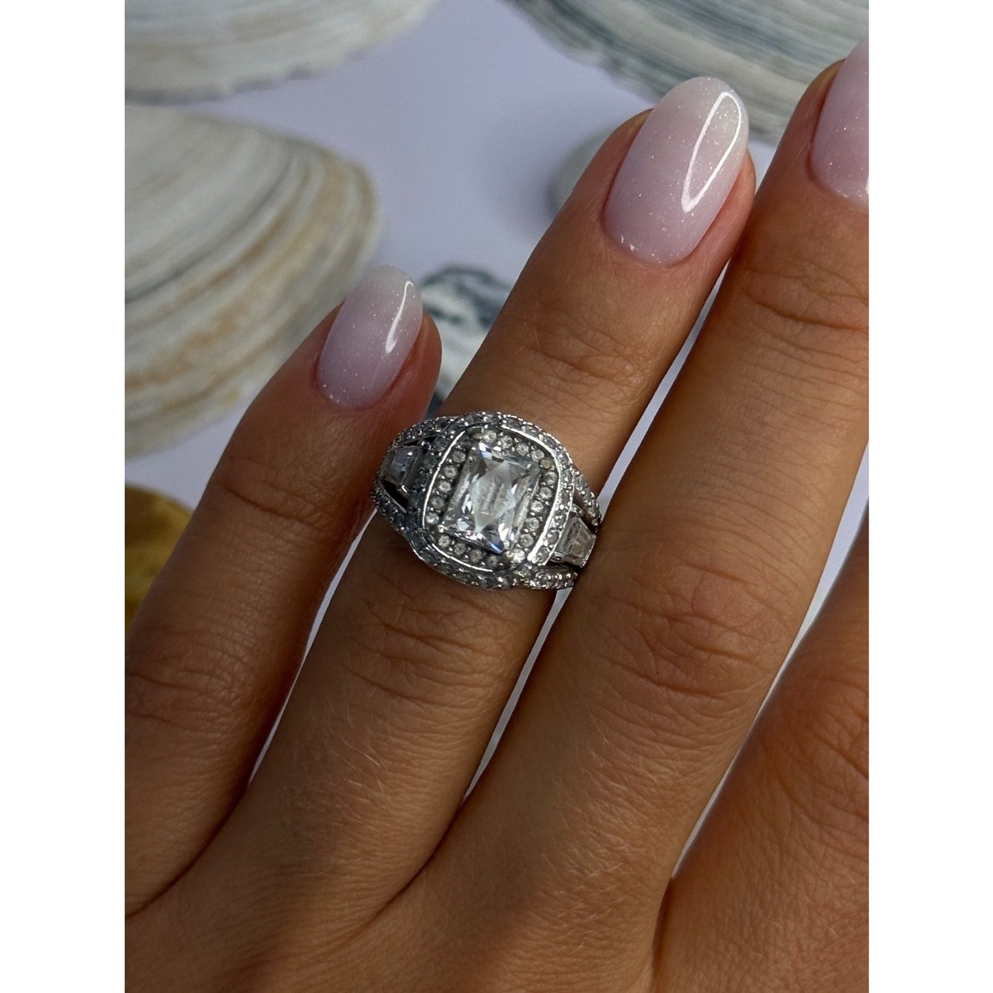 Tycoon 925 Sterling Silver Cz Ring Size 5
