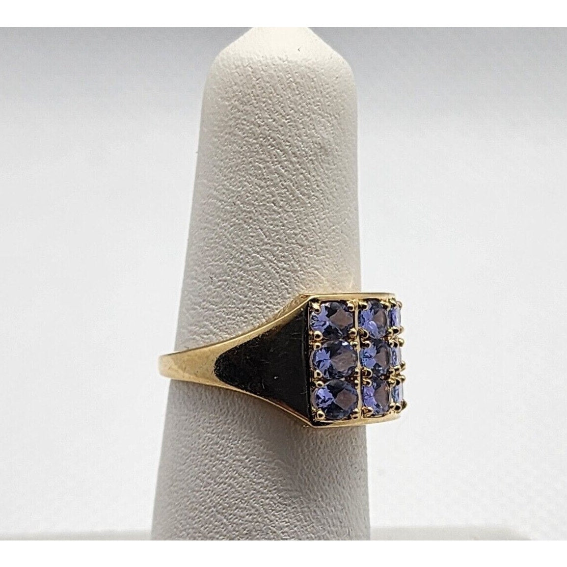 14K Solid Yellow Gold & Tanzanite Ring Size 5.5
