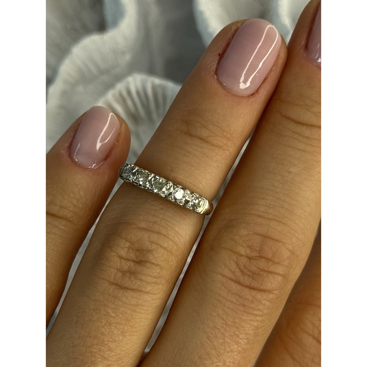 14 K Yellow Gold Diamonds Ring Size 3.5