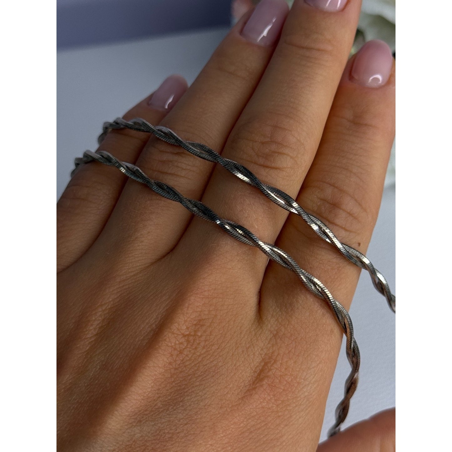 925 STERLING SILVER ITALY FAS NECKLACE LENGTH 18 INCH