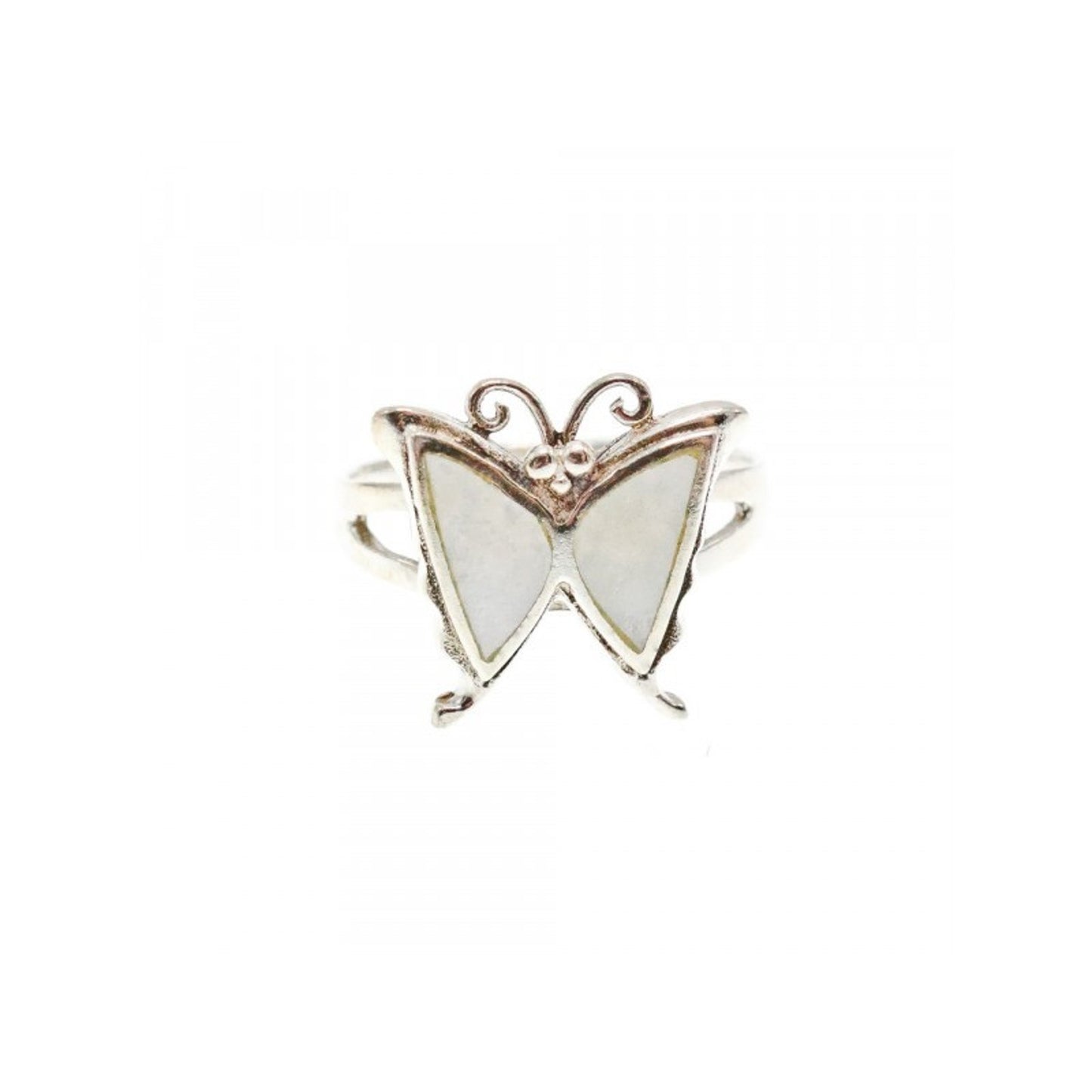 925 STERLING SILVER MOTHER OF PEARL "BUTTERFLY" RING SIZE 8.5