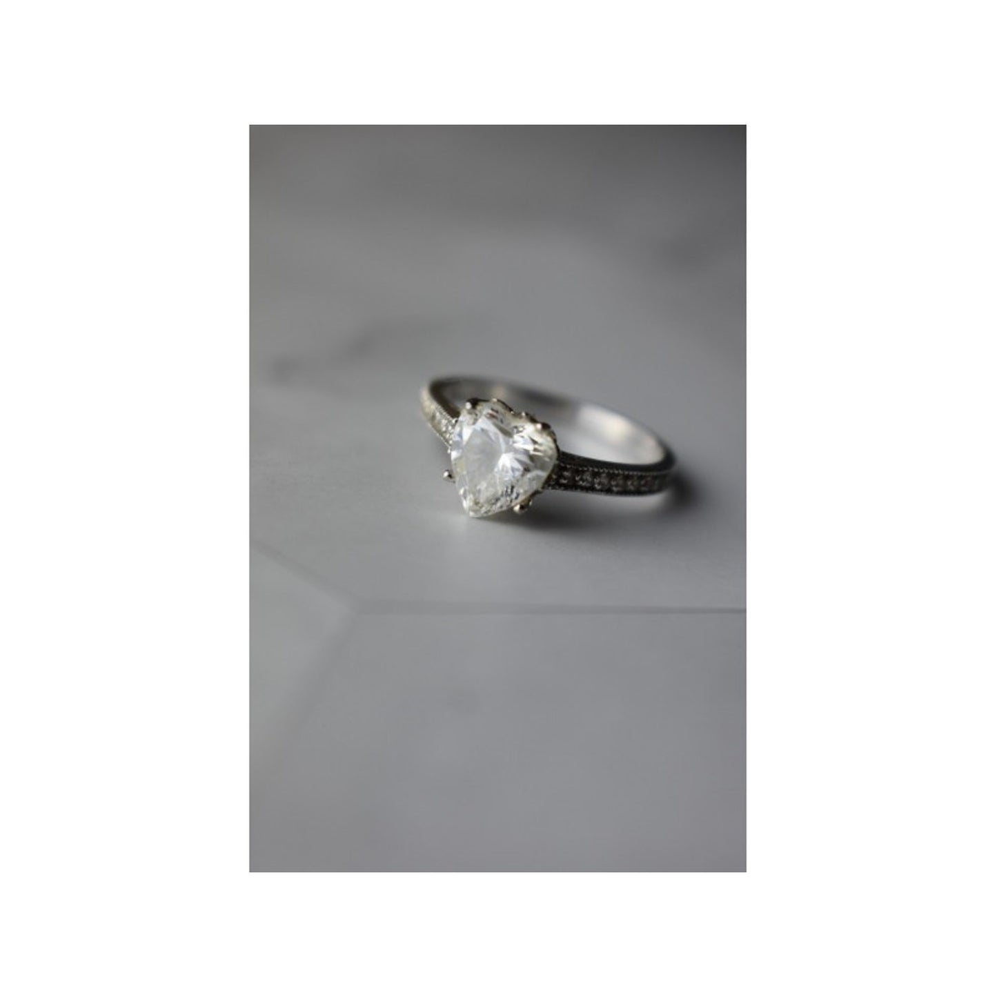 925 STERLING SILVER CZ "HEART" RING SIZE 8