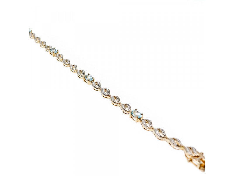 925 STERLING SILVER GOLD PLATED TOPAZ BRACELET