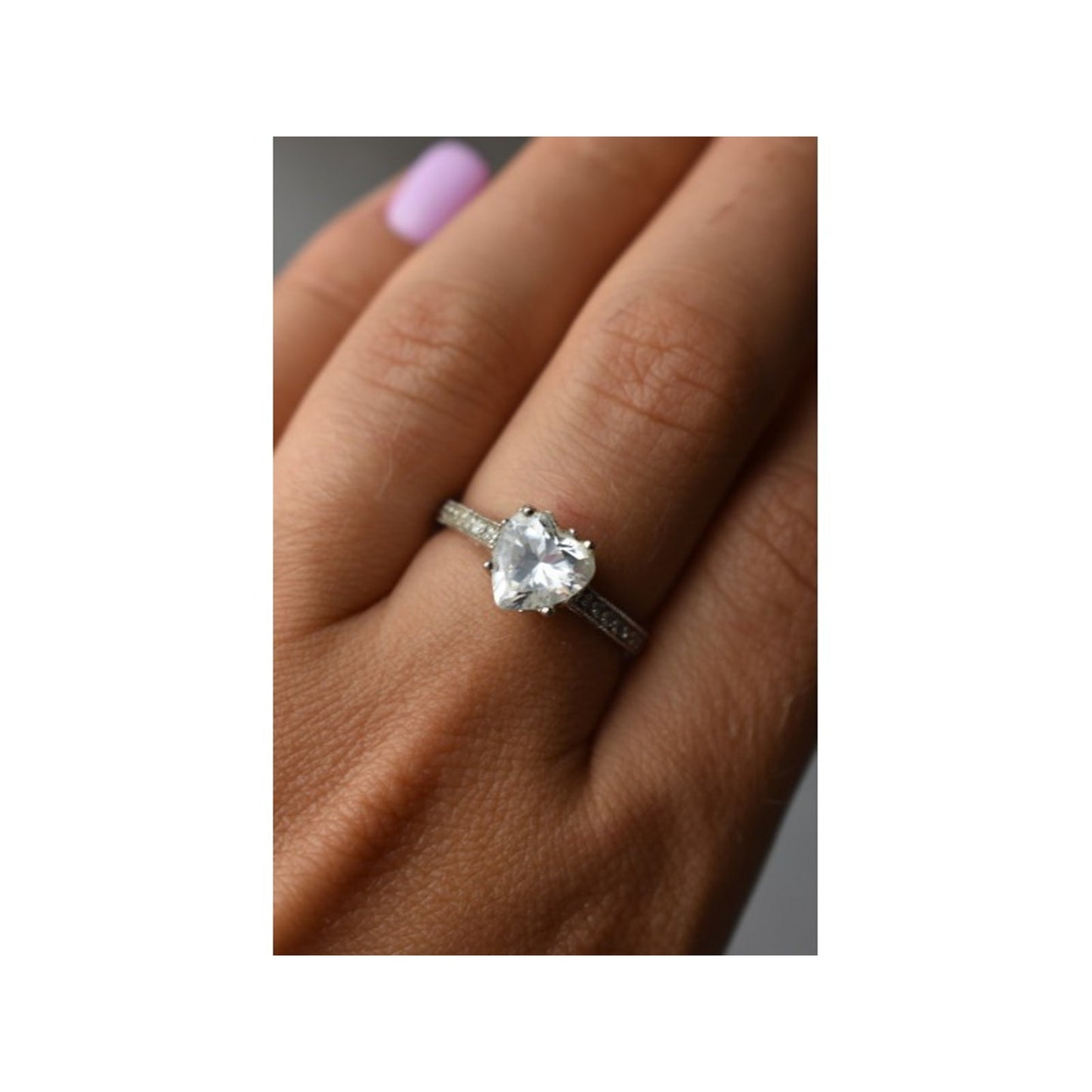 925 STERLING SILVER CZ "HEART" RING SIZE 8