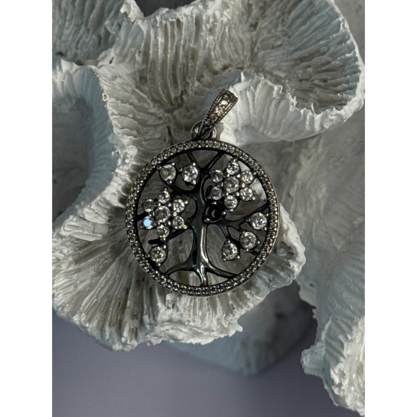 AUTHENTIC PANDORA TREE OF LIFE 925 STERLING SILVER CZ PENDANT LENGTH 1.30 INCH