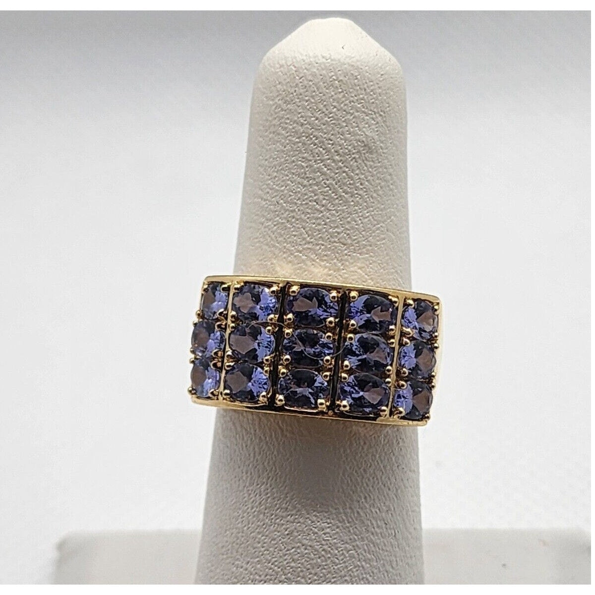 14K Solid Yellow Gold & Tanzanite Ring Size 5.5