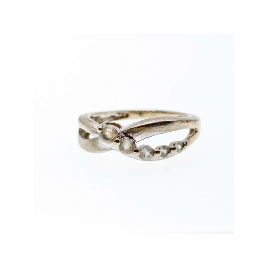 925 STERLING SILVER WHITE TOPAZ RING SIZE 7