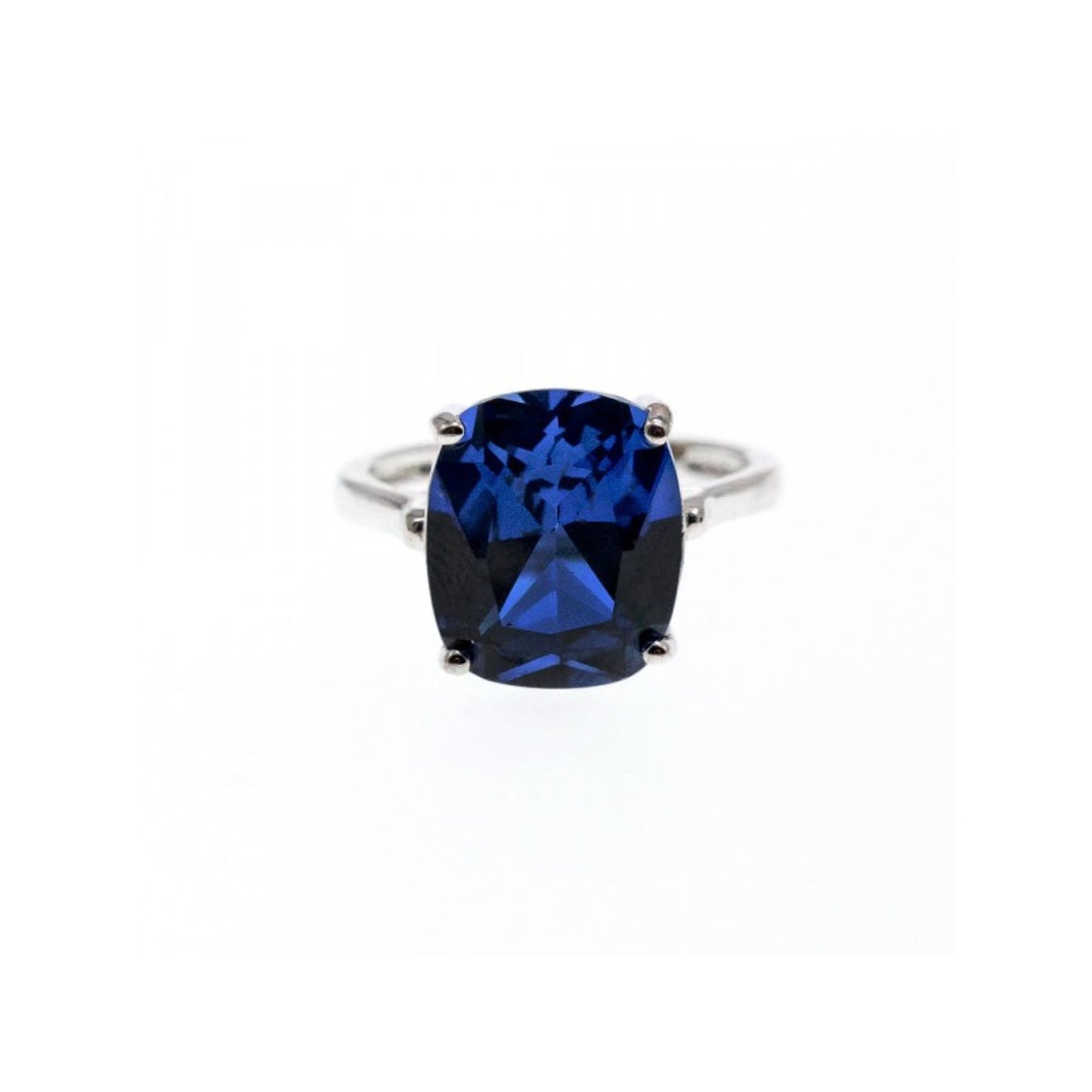 925 STERLING SILVER BLUE SAPPHIRE RING SIZE 6.5