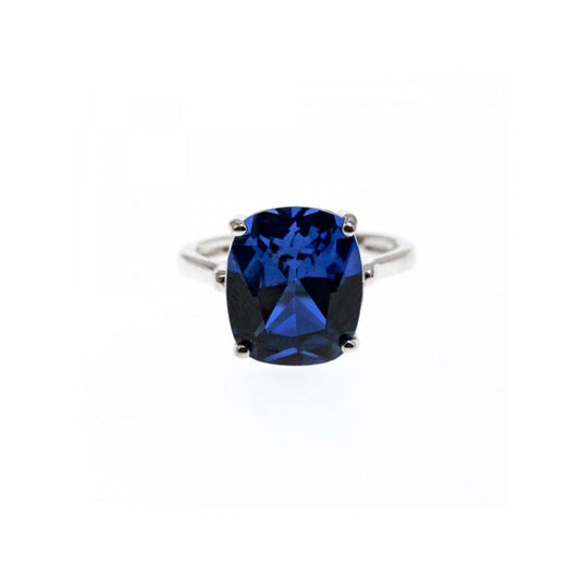 925 STERLING SILVER BLUE SAPPHIRE RING SIZE 6.5