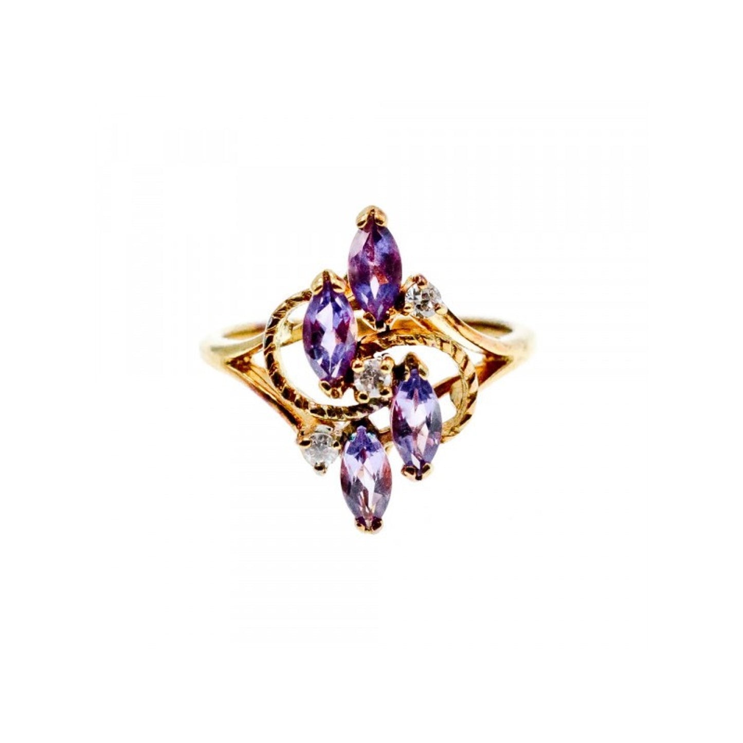 925 STERLING SILVER GOLD PLATED TOURMALINE & BERYL RING SIZE 9