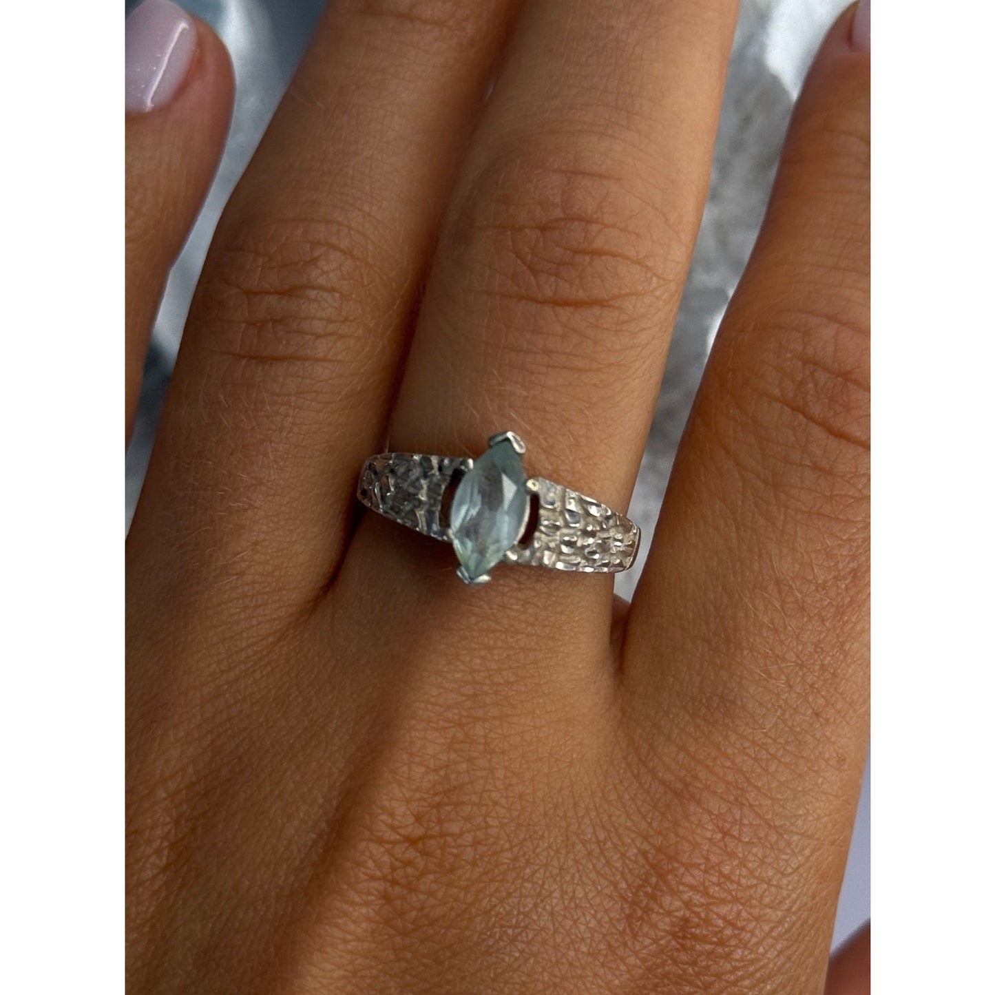 KABANA 925 STERLING SILVER BLUE TOPAZ RING SIZE 9
