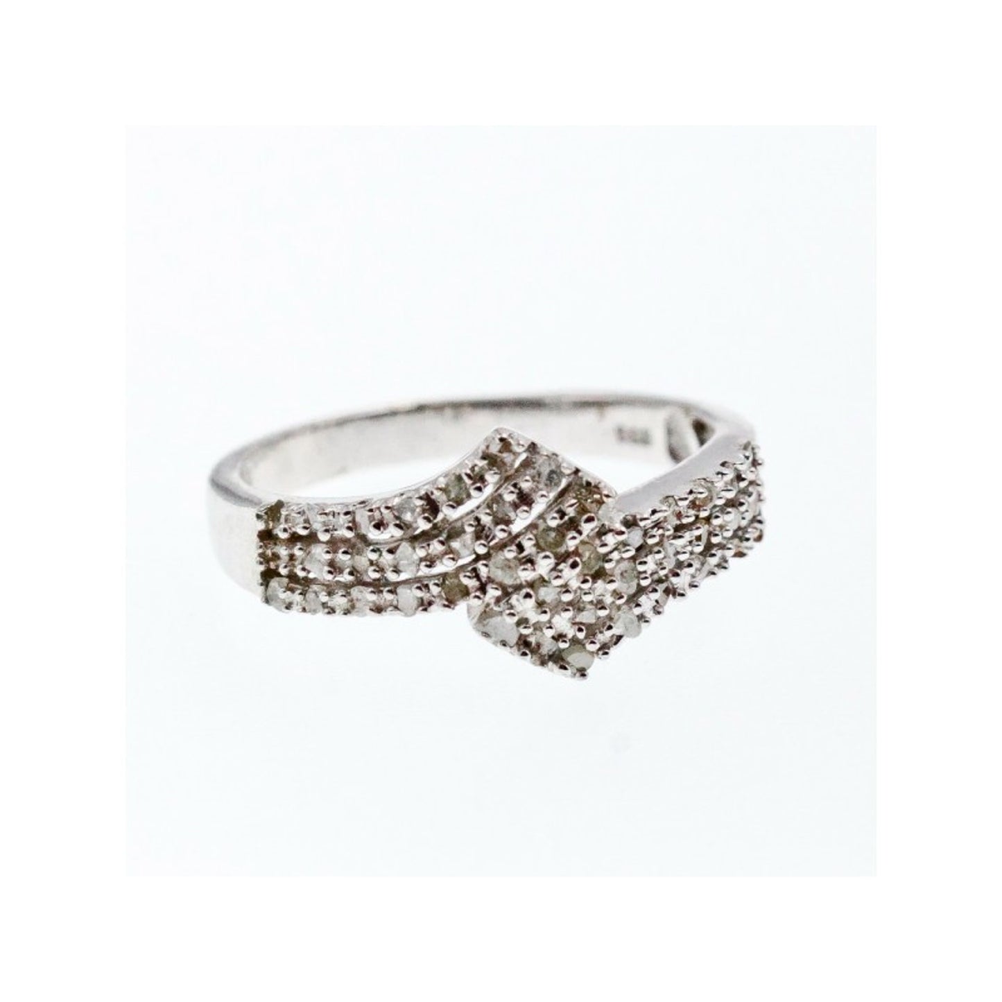 925 STERLING SILVER WHITE TOPAZ RING SIZE 9