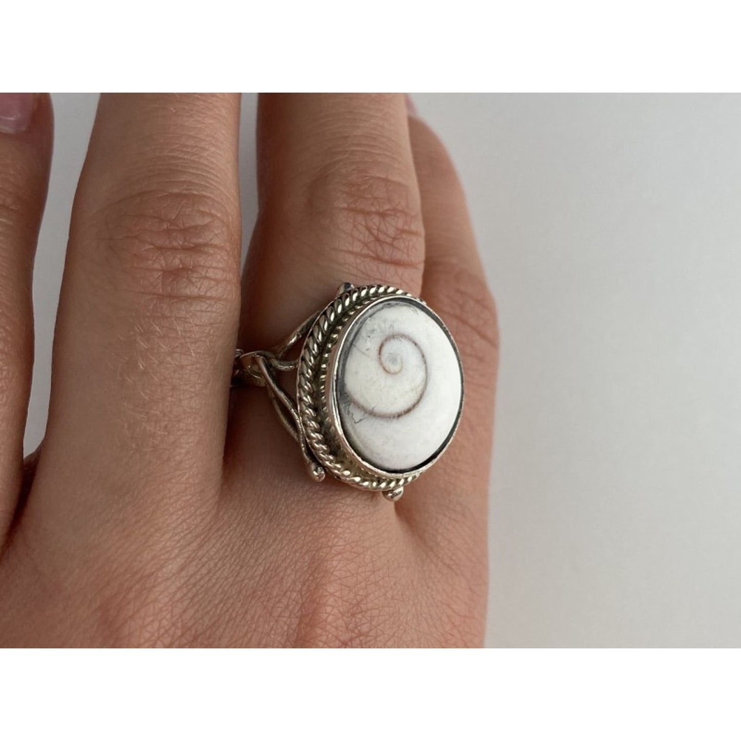 VINTAGE 925 STERLING SILVER AGATE RING SIZE 9.5