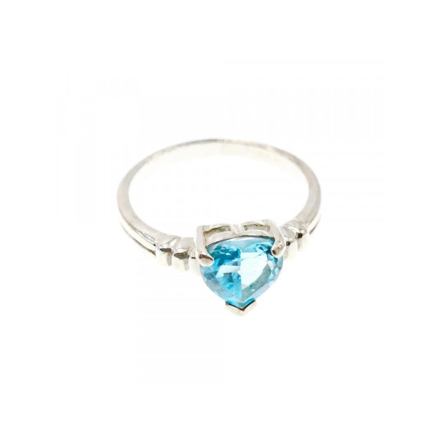 925 STERLING SILVER TOPAZ "HEART" RING SIZE 8