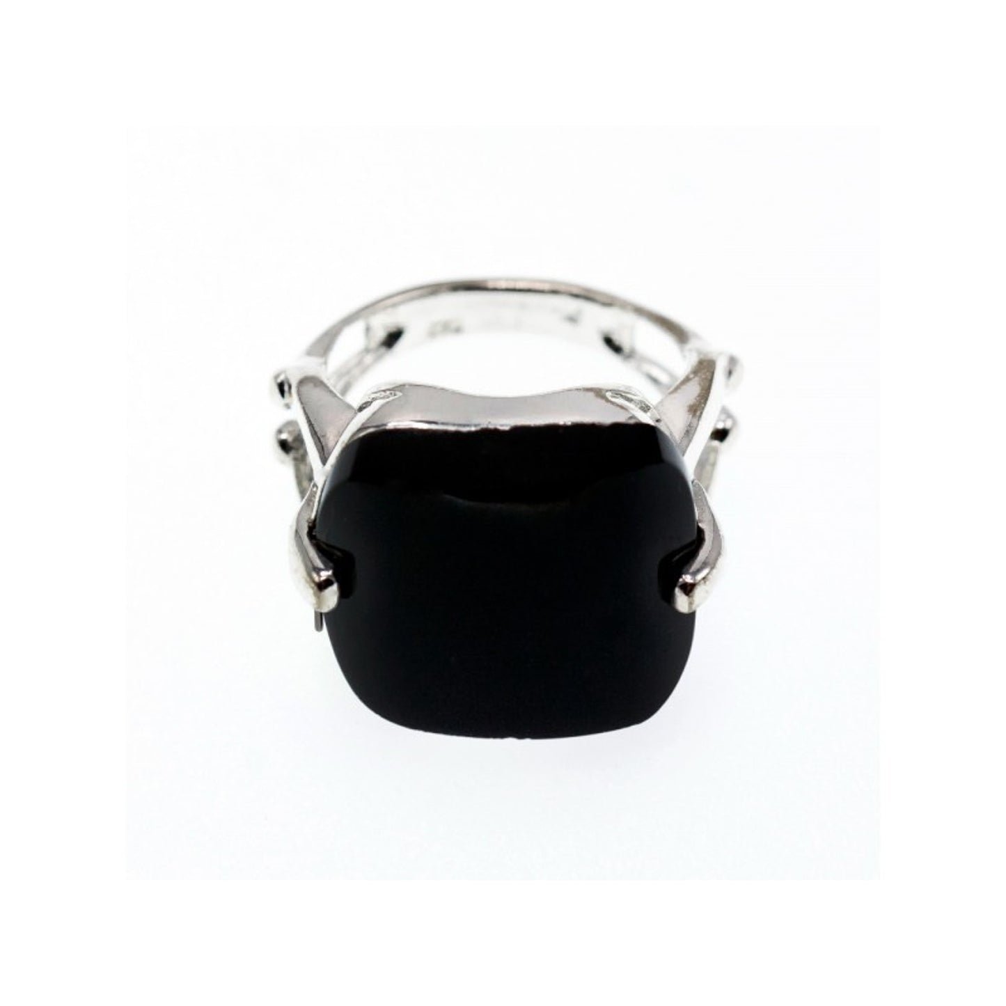 925 STERLING SILVER BLACK NEPHRITE ( JADE ) RING SIZE 8