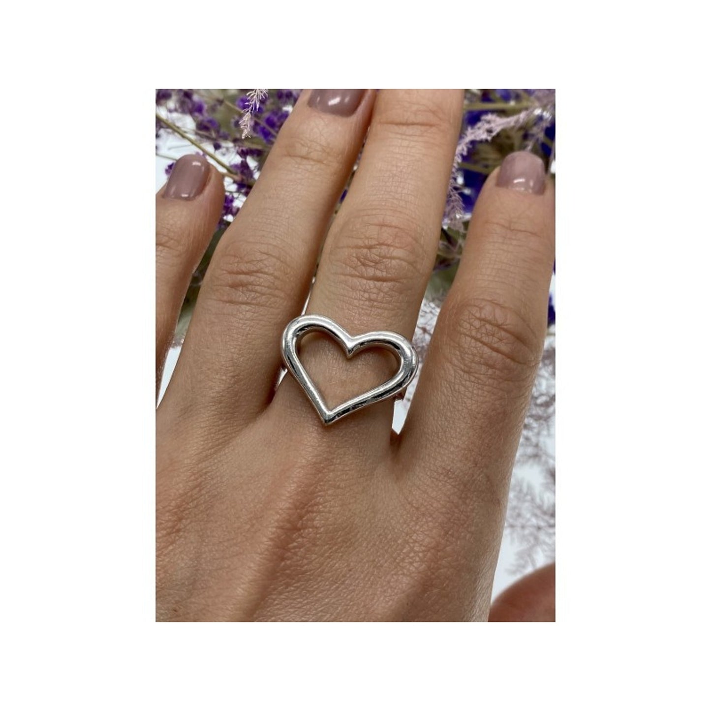 925 STERLING SILVER "HEART" RING SIZE 8