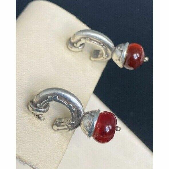 925 STERLING SILVER AND CARNELIAN  EARRINGS SKY