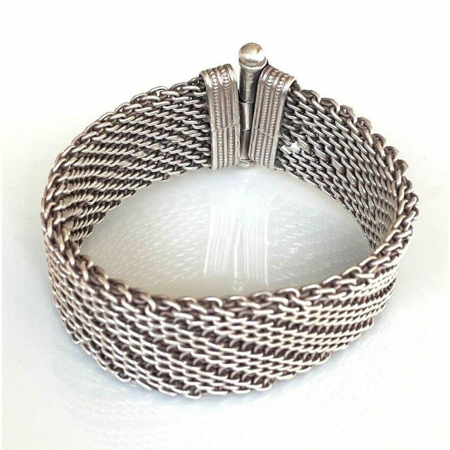 MASSIVE MEN'S 925 STERLING SILVER MESH BRACELET SKY