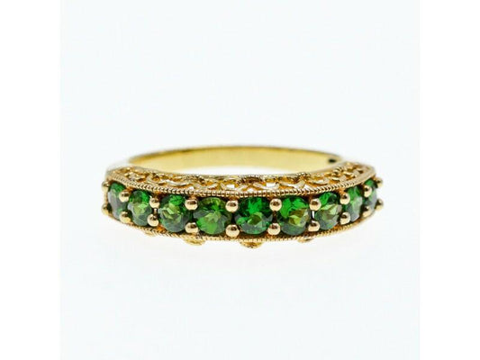 925 STERLING SILVER GOLD PLATED PERIDOT RING SIZE 10.25