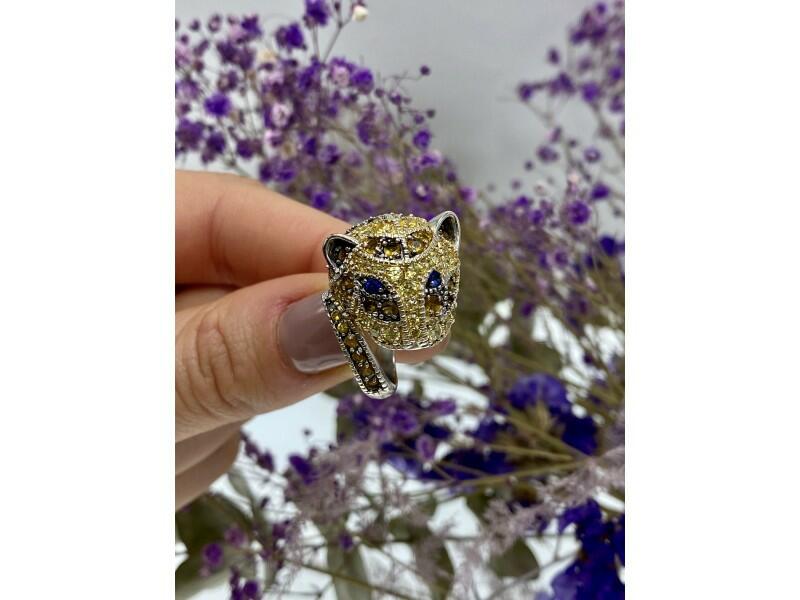 925 STERLING SILVER CZ "LIONESS" RING SIZE 5.5