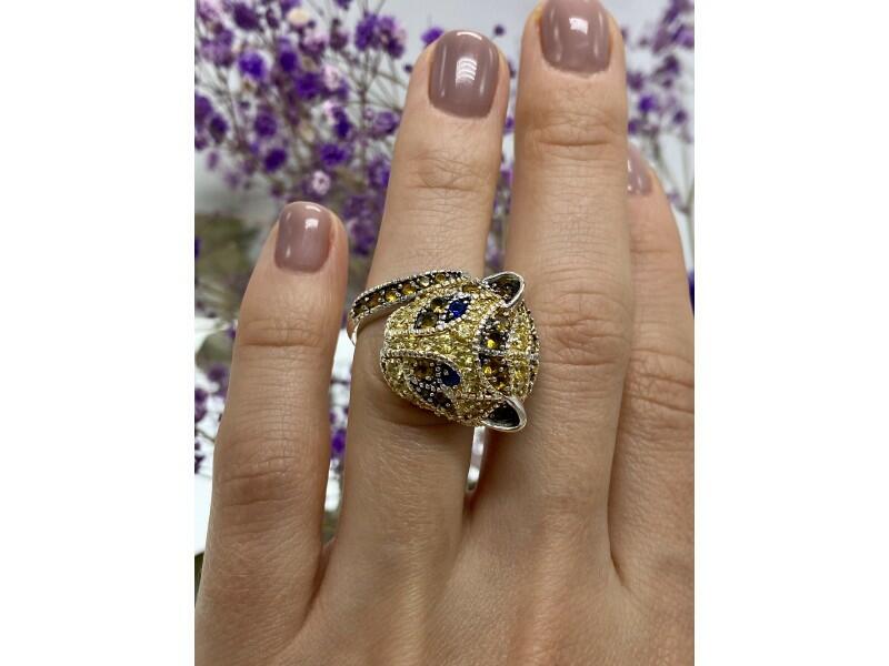 925 STERLING SILVER CZ "LIONESS" RING SIZE 5.5