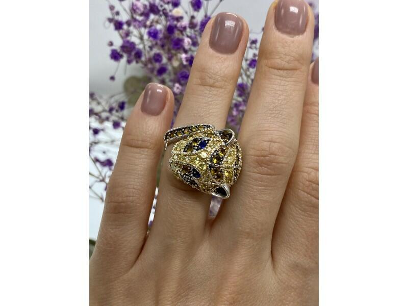 925 STERLING SILVER CZ "LIONESS" RING SIZE 5.5