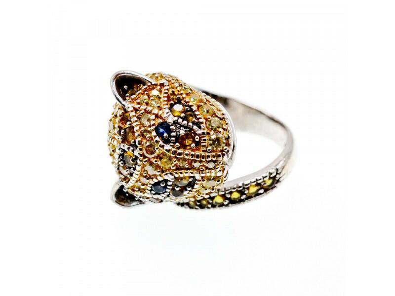 925 STERLING SILVER CZ "LIONESS" RING SIZE 5.5