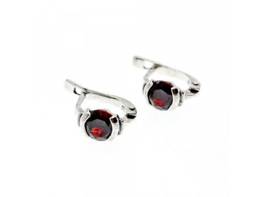 925 STERLING SILVER GARNET EARRINGS