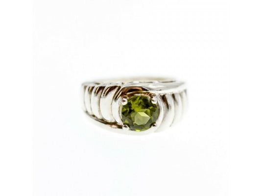 925 STERLING SILVER PERIDOT RING SIZE 7.5